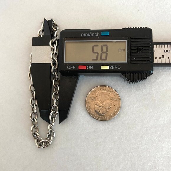 Solid Sterling Silver 925 5.8MM Oval Cable Chain Charm Bracelet 7.75" - Picture 14 of 16